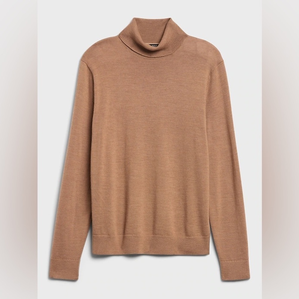 Isle Women's Size Large Turtleneck Sweater Beige Tan 100% Pure Cashmere